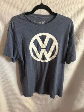 Officially Licensed Volkswagen VW Logo Heather Blue Graphic T-Shirt - Size Large